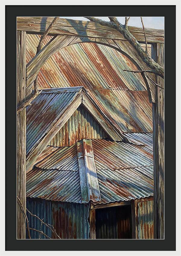 Old Tin Roof With Patina