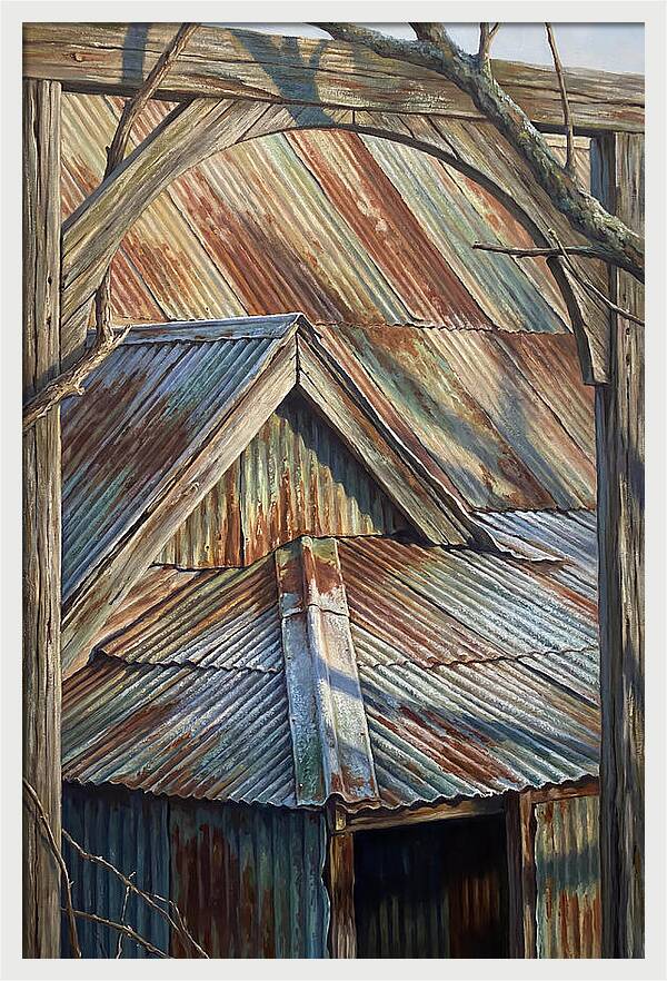 Old Tin Roof With Patina