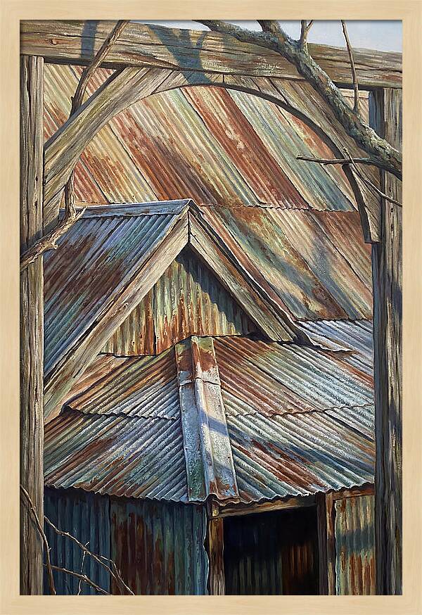 Old Tin Roof With Patina