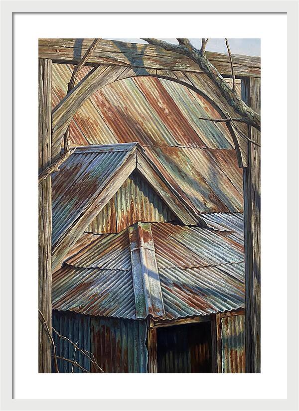 Old Tin Roof With Patina