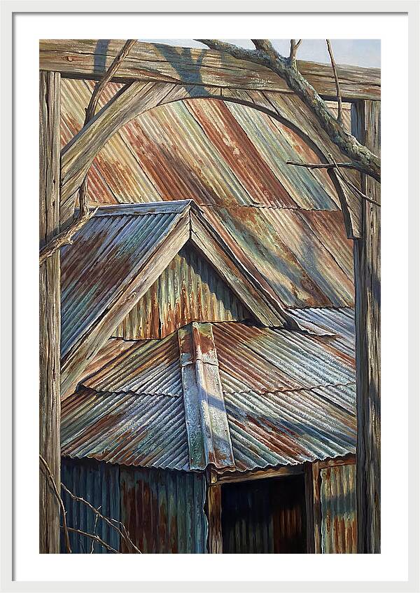 Old Tin Roof With Patina
