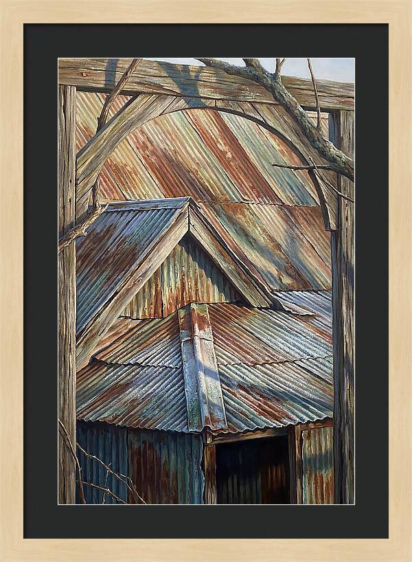 Old Tin Roof With Patina