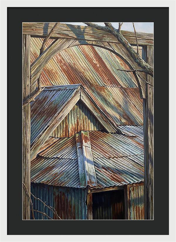 Old Tin Roof With Patina