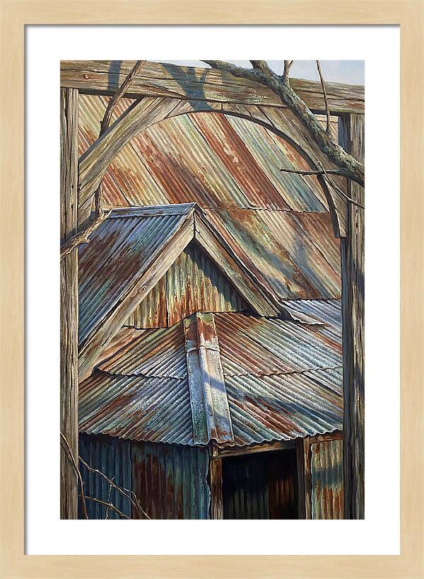 Old Tin Roof With Patina