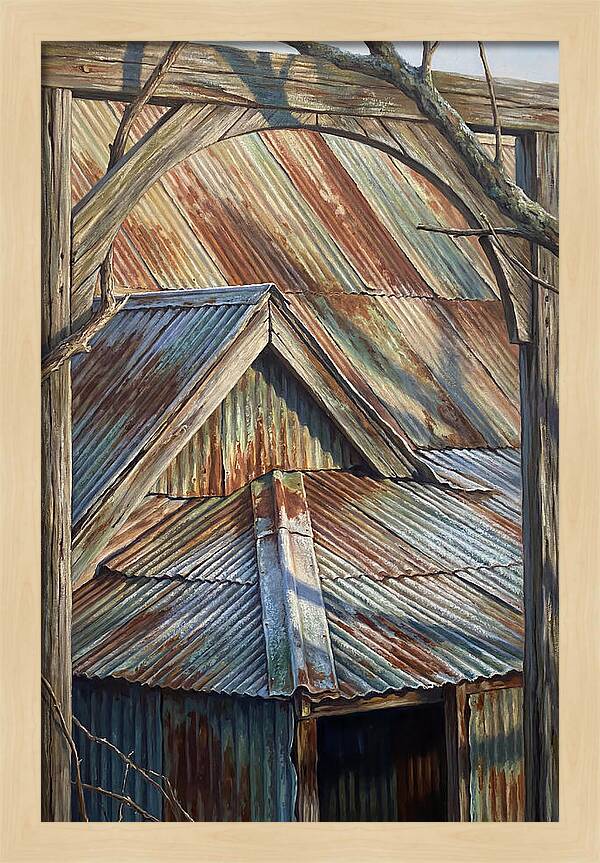 Old Tin Roof With Patina