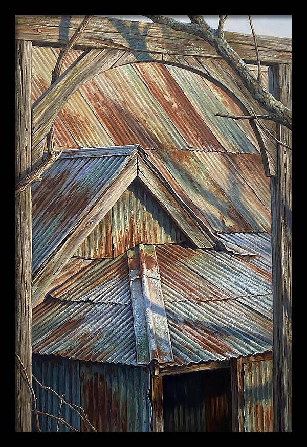 Old Tin Roof With Patina