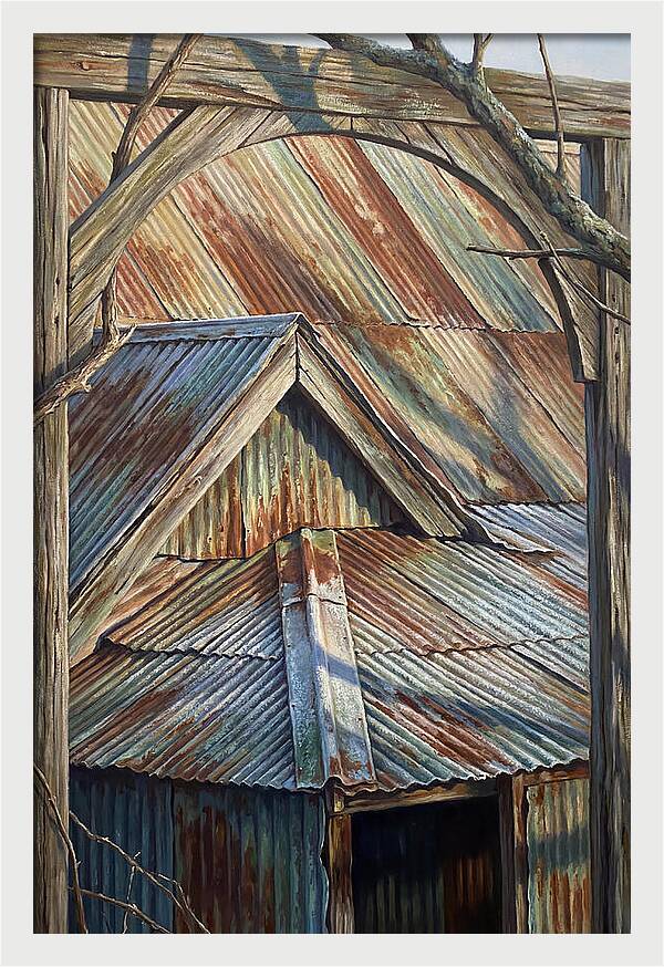 Old Tin Roof With Patina