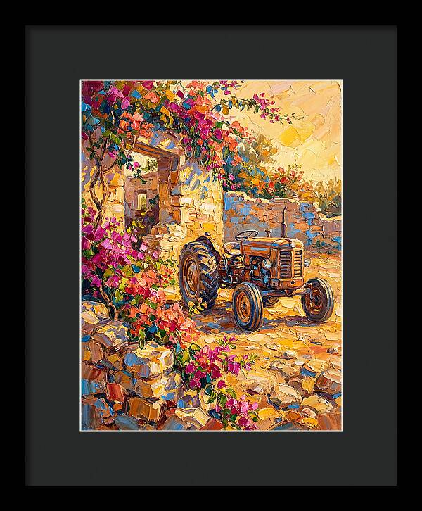 Old Tractor Amidst Bougainvillea