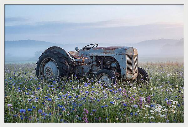 Old Tractor Amidst Wildflowers