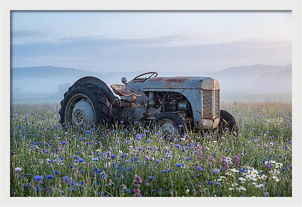 Old Tractor Amidst Wildflowers