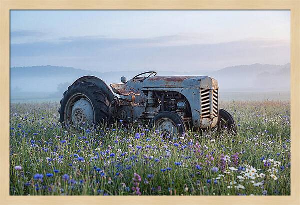 Old Tractor Amidst Wildflowers