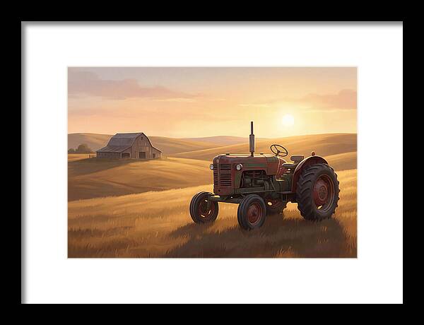 Old Tractor In Golden Light