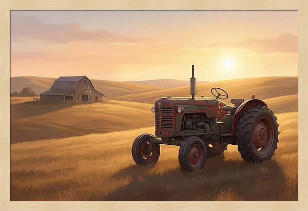 Old Tractor In Golden Light