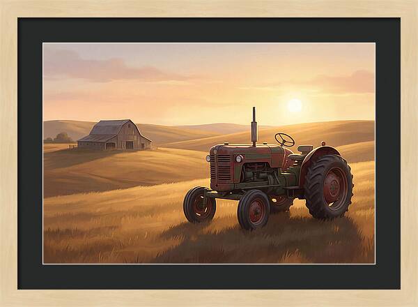 Old Tractor In Golden Light