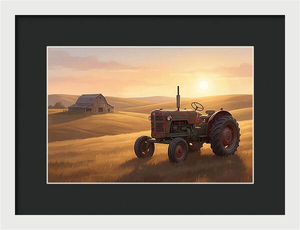 Old Tractor In Golden Light