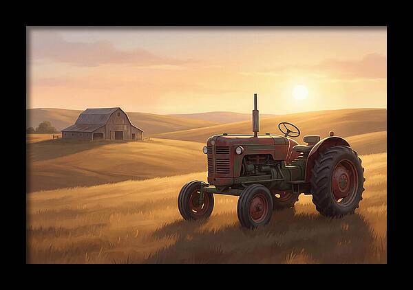 Old Tractor In Golden Light