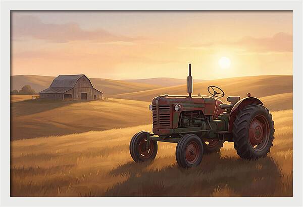 Old Tractor In Golden Light