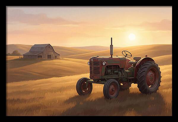 Old Tractor In Golden Light
