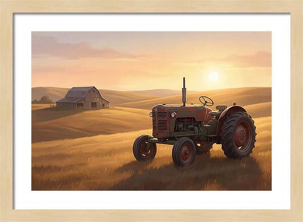 Old Tractor In Golden Light