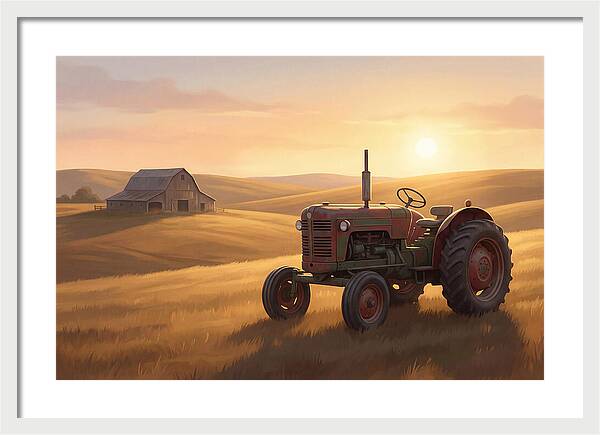 Old Tractor In Golden Light