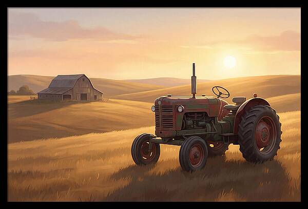 Old Tractor In Golden Light