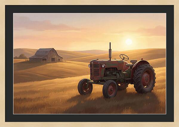 Old Tractor In Golden Light