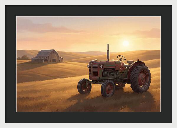 Old Tractor In Golden Light