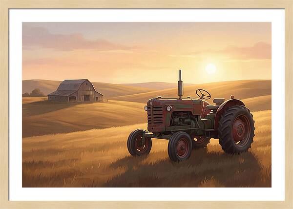 Old Tractor In Golden Light