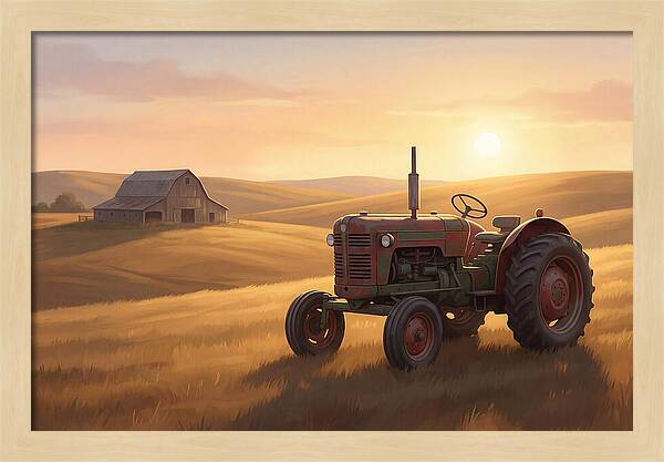 Old Tractor In Golden Light
