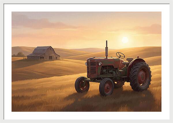 Old Tractor In Golden Light