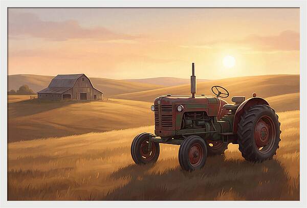 Old Tractor In Golden Light