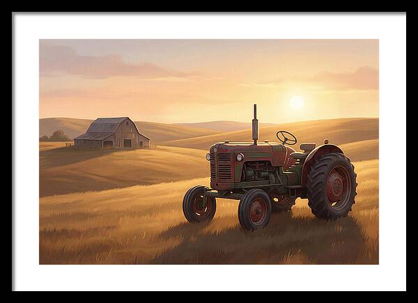 Old Tractor In Golden Light