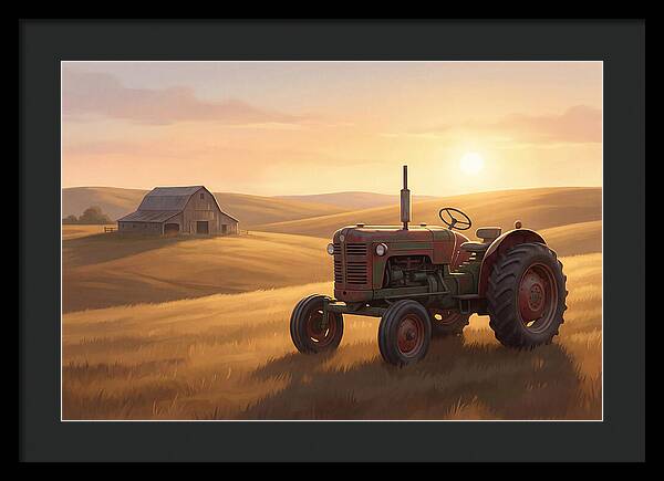 Old Tractor In Golden Light
