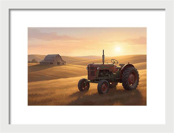 Old Tractor In Golden Light