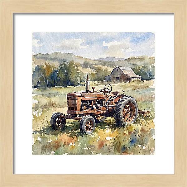 Old Tractor In Serene Landscape