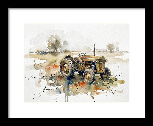 Old Tractor In Watercolor