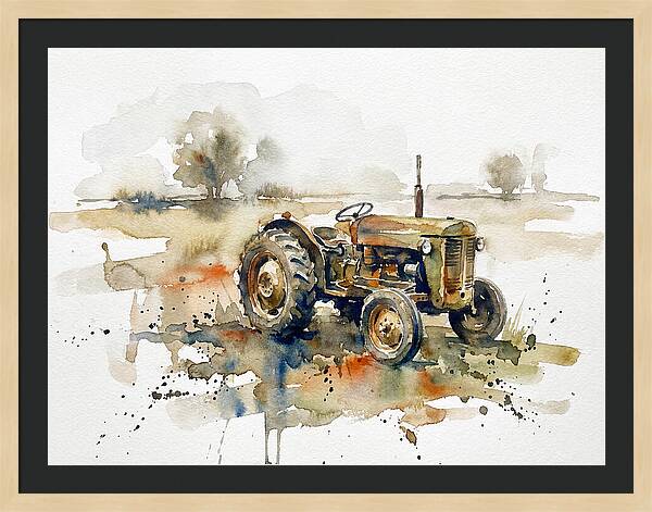 Old Tractor In Watercolor