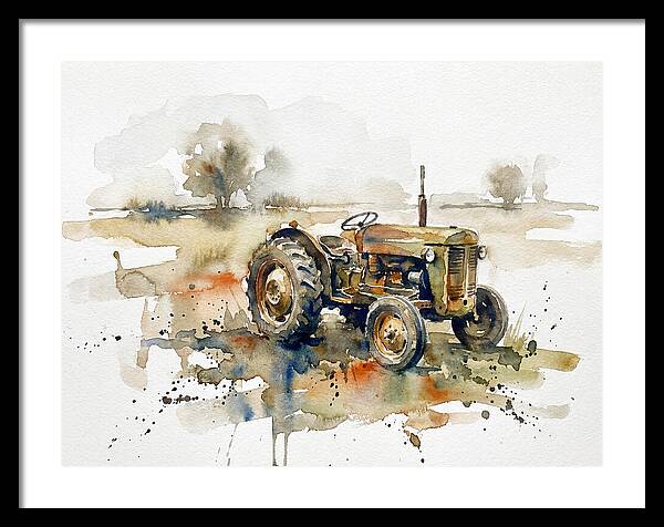 Old Tractor In Watercolor
