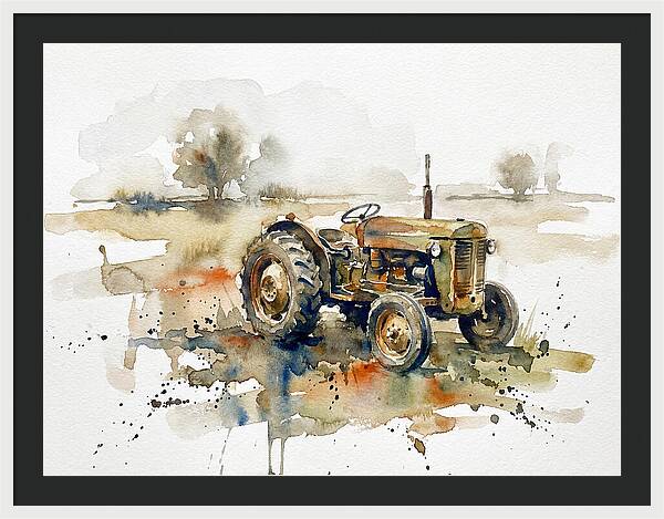 Old Tractor In Watercolor