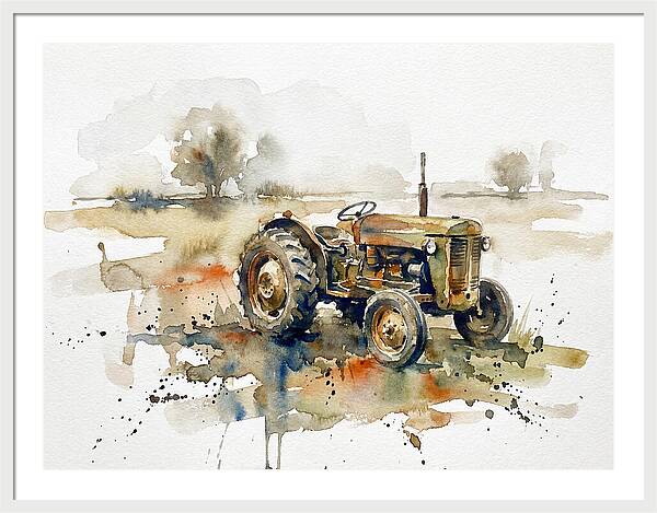 Old Tractor In Watercolor
