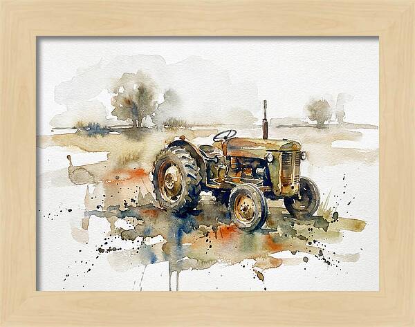 Old Tractor In Watercolor