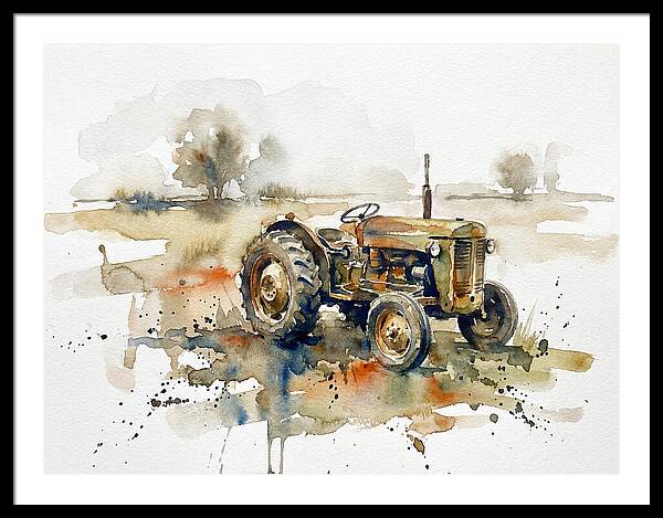 Old Tractor In Watercolor