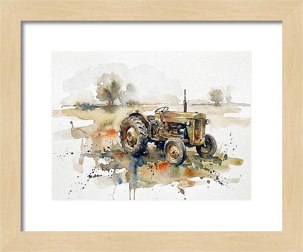 Old Tractor In Watercolor