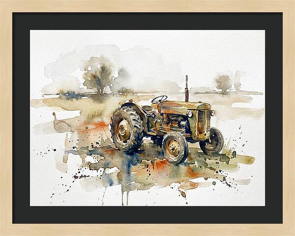 Old Tractor In Watercolor