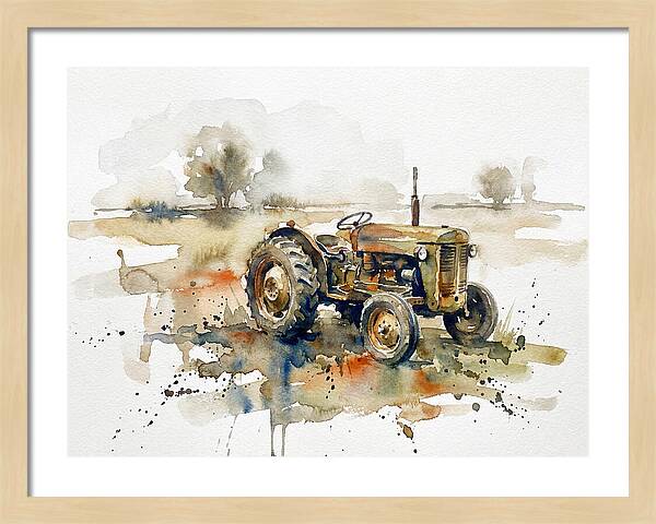 Old Tractor In Watercolor