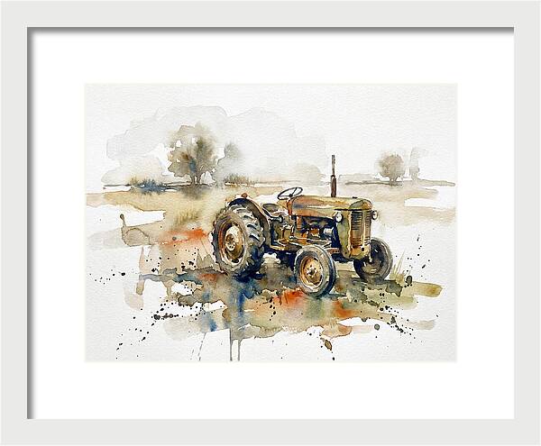 Old Tractor In Watercolor