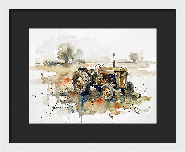 Old Tractor In Watercolor