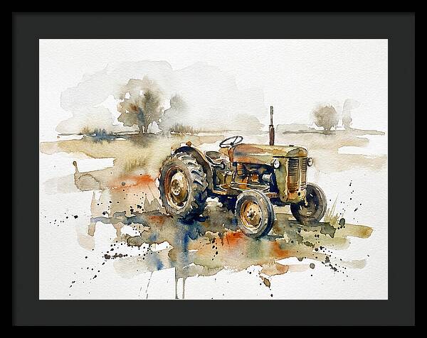 Old Tractor In Watercolor