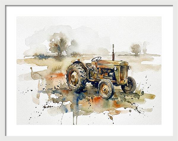 Old Tractor In Watercolor