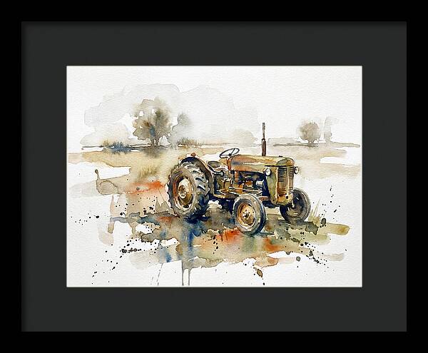 Old Tractor In Watercolor